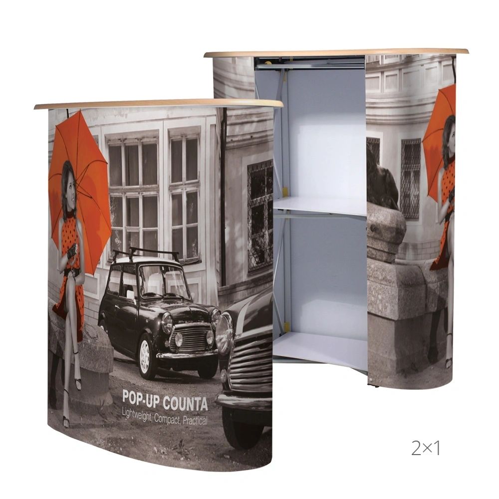 Pop-up display counters and towers