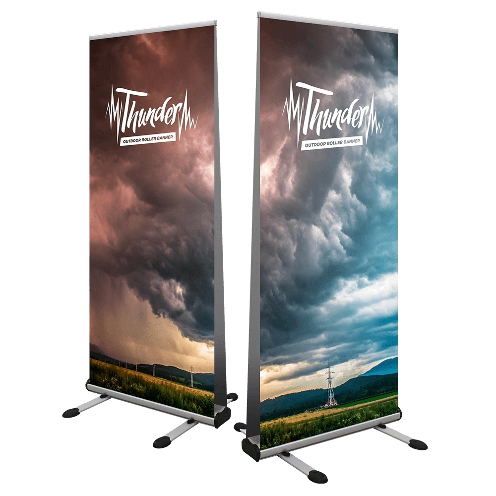 Outdoor roller banner display
